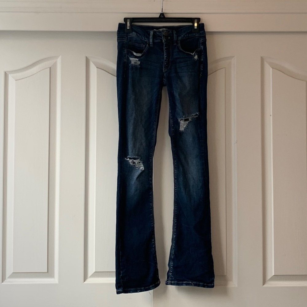 Low rise bootcut skinny jeans